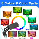 SEAOURA Clip On Aquarium Light for Plants-24/7 Cycle Fish Tank Light with Timer, Full Spectrum+7 Colors Mode, Auto On/Off, Adjustable Brightness and Height, 12W (7inch for 7-12 inch Tank)