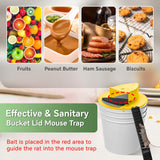 Mouse Traps, 4 Pack Bucket Lid Mouse Trap, Humane Mouse Trap Bucket Lid for 5 Gallon Bucket, Multi-Catch, Auto Reset, Reusable Rat Trap Lid for Indoor Outdoor Chicken Coop Barn Garage