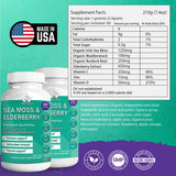 (2 Pack) Sea Moss Gummies Elderberry BioVitalica - Vitamin C D + Zinc - Irish Seamoss Vegan Gummy with Sea Moss Gel & Powder for Immunity Detox & Energy - for Adults and Kids