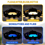 Kittmip 4 Pcs Flea Traps with 8 Sticky Discs for Inside Your Home Bug Killer Safe Flea Light Trap Safe to Pets and Kids Mosquito Trap Gnat Traps for UV Night Light Bug Catcher Attractant (Black)