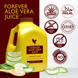 2 Bottles of 1 Liter Aloe Vera Juice. Forever Living Lemon-Lime Flavored Aloe Juice. Pure Aloe Vera Juice Made with Pure Aloe Vera Plant