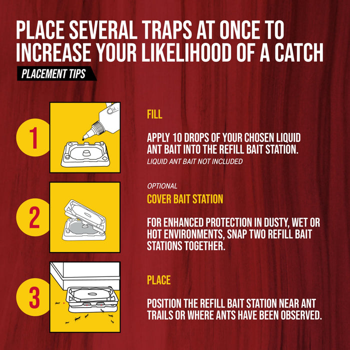 Catchmaster Defiant 16 Reusable Bait Stations (Liquid Ant Bait - NOT Included), Multi-Surface Ant Killer for Home, Discrete Ant Traps Indoor, Pest Control Traps, Reduce Ant Infestation