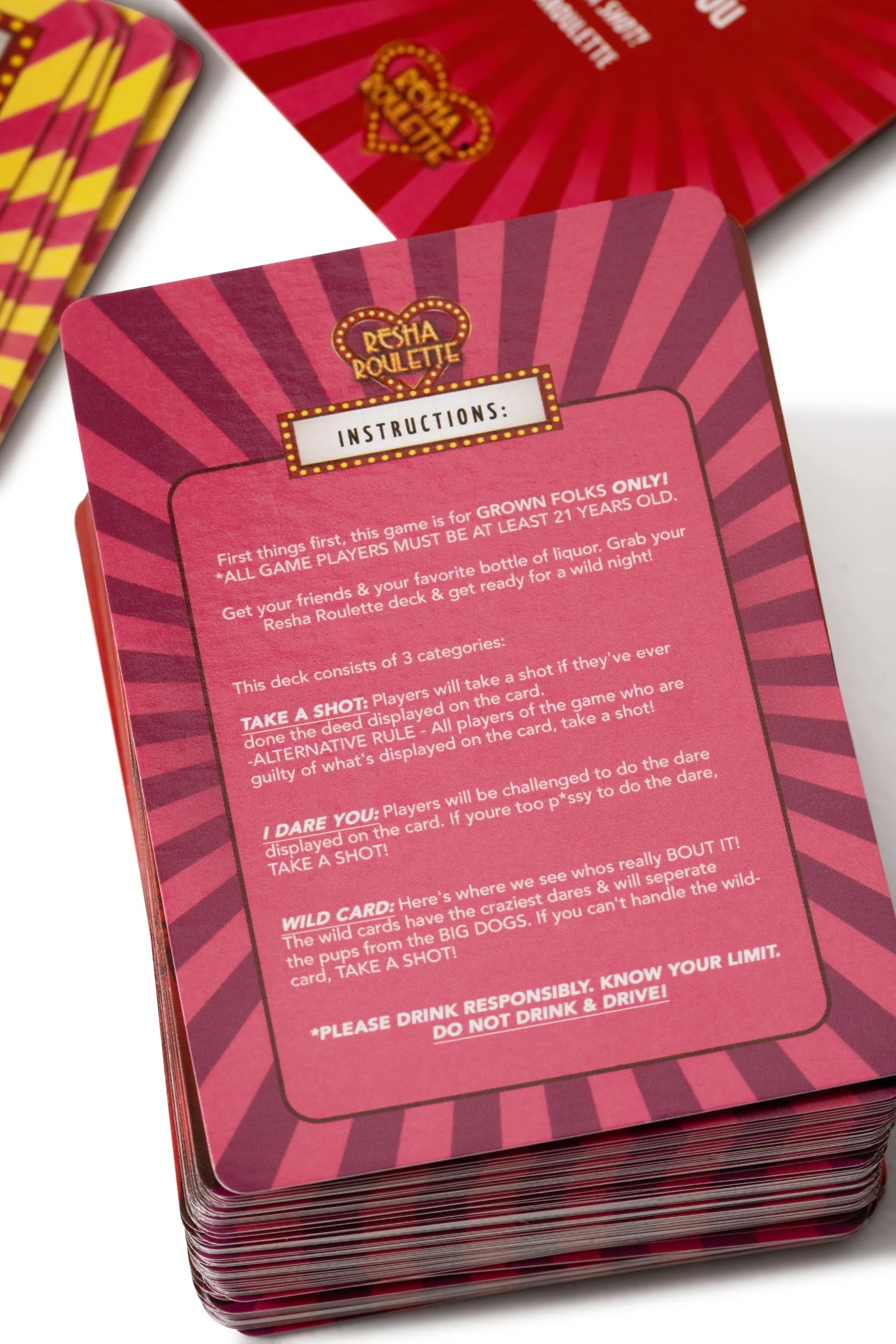 Caresha Please Resha Roulette A Drinking Card Game for Parties and