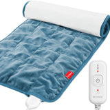 Comfytemp Full Weighted Heating Pad for Back Pain & Cramps Relief, 2.2lb Electric Heating Pad for Neck and Shoulders, Moist & Dry Heat Therapy with Auto Shut Off, Stay On, 12x24", Washable, Baby Blue