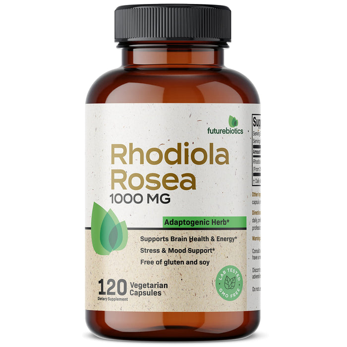 Futurebiotics Rhodiola Rosea 1000 MG Adaptogenic Herb Supports Brain Health, Energy, Stress & Mood - Non-GMO, 120 Vegetarian Capsules