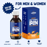 Iron Supplement High Potency Liquid Iron for Adults by Hematex - 100mg Polysaccharide Iron Complex Iron Supplements for Anemia and Iron Deficiency (Chocolate Caramel Flavor)