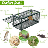 Humane Rat Trap Chipmunk Rodent Trap Mouse Trap Squirrel Trap Small Live Animal Trap Mouse Voles Hamsters Live Cage Rat Mouse Cage Trap for Mice Easy to Catch and Release (Green,2 Pcs)