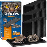 LULUCATCH Sticky Mouse Trap, 36 Pack Large Glue Traps, Pre-Baited Heavy Duty Non-Toxic Bulk Glue Boards Mouse Traps Indoor for Mice, Snakes, Rat, Insects, Cockroaches & Spiders, Pet Safe Easy to Use