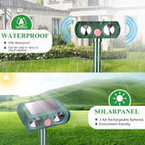 Lubatis 2 Pack Ultrasonic Solar Animal Repellent Animal Repeller to Repel Cat, Dog, Squirrel, Deer, Raccoon, Skunk, Rabbit, Waterproof with Motion Detector Green