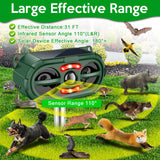 Ultrasonic Animal Repeller,Solar Powered Animal Repellent Outdoor Cat Repellent Dog Deterrent Waterproof Ultrasonic Bird Repellent with Motion Sensor for Squirrel Rabbit Fox Raccoon,Yard Garden Farm