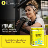 KEY NUTRIENTS Electrolytes Hydration Packets - Refreshing Lemonade 40 Pack - Travel Hydration Powder - No Sugar, No Calories, Gluten Free - Made in USA