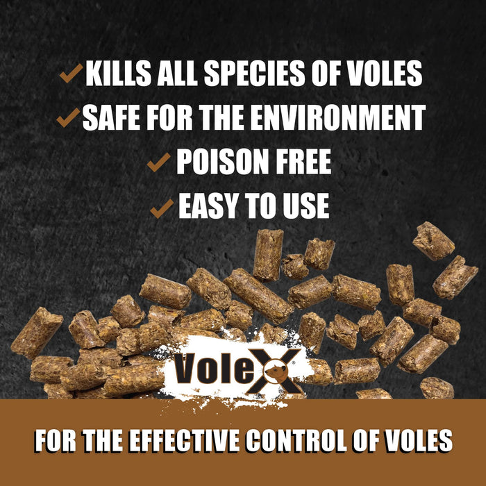 VoleX - Effective Against All Species of Voles. Safe for Use Around People, Pets, Livestock, and Wildlife