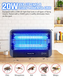 IQN Bug Zapper Indoor, Electric Fly Mosquito Traps Zapper Killer -20W High-Efficiency UVA Light Attacks Insects & Kill via Max. 4200V Grid, Lightweight w/Drawer Tray -Easy to Clean (Black)