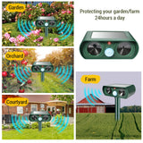 Lubatis Pack of 2 Solar Ultrasonic Animal Repeller Deer Repellent & Cat Repellent Outdoor for Garden Rabbit Squirrel Repellent for Yard - Motion Activated to Deter Animals