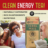 ECOTEAS - Unsmoked Yerba Mate Tea Bags - Detox and Hi Caf Tea - Organic - 100 Tea Bags, 8.8 oz