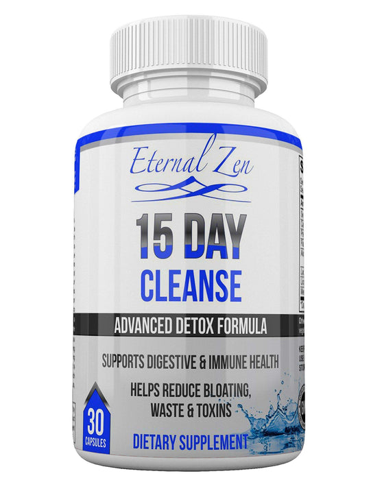 Eternal Zen 15 Day Colon Cleanser Detox with Extra Strength Herbs, Senna is a Fast Acting Natural Laxative for Constipation Relief - Whole Body Cleanse - 30 Capsules