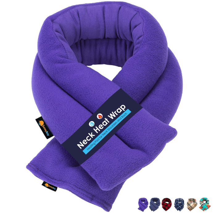 SunnyBay Microwave Heating Pad, Microwavable Moist Heated Neck and Shoulder Wrap, Versatile Weighted Beanbag Cold Pack or Warm Compress for Pain Relief, 26x5 Inches, Purple