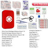 Small-Waterproof Car First-Aid Kit Emergency-Kit - 273Piece Camping Equipment for Camping Hiking Home Travel YIDERBO