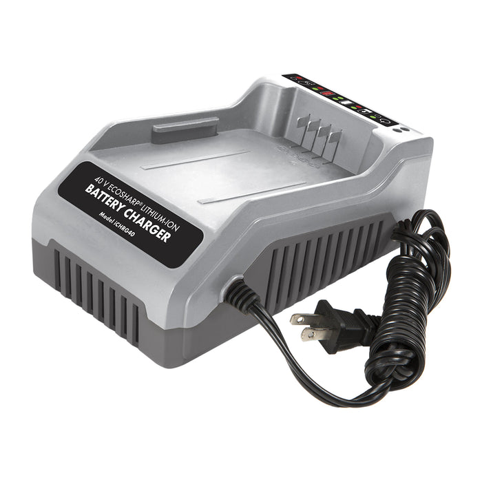 Snow Joe + Sun Joe CERTIFIED AUTHENTIC iCHRG40 EcoSharp Lithium-Ion Battery Charger, 40 Volt, Gray