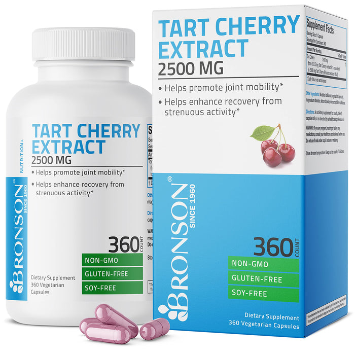 Bronson Tart Cherry Extract 2500 mg Vegetarian Capsules with Antioxidants and Flavonoids Non-GMO, 360 Count