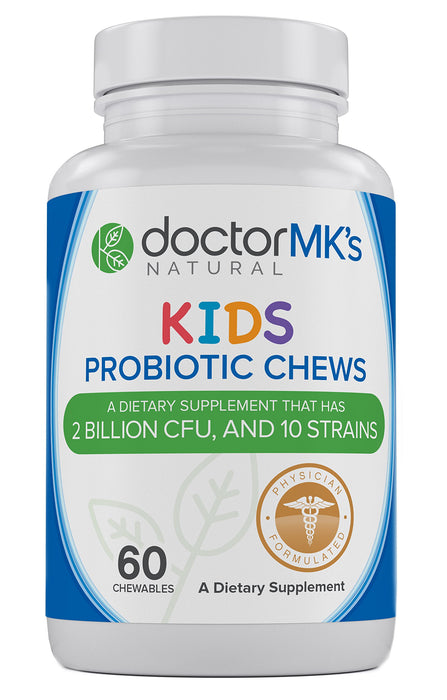 Kids Probiotics Chewable by Doctor MK's®, Sugar Free, Tastes Like Candy, Natural Wild Berry Tablets, Vegetarian/Vegan