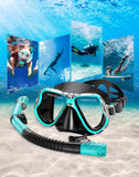 Greatever Dry Snorkel Set,Panoramic Wide View,Anti-Fog Scuba Diving Mask,Professional Snorkeling Gear for Adults