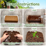 Legigo 6 Pack Premium Coco Coir Brick for Plants- 100% Organic Compressed Coconut Coir Bricks Starting Mix, Coco Coir Fiber Coconut Husk for Planting, Gardening, Potting Soil Substrate, Herbs