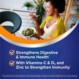 Florastor Select Immunity Boost Daily Probiotic & Immune Support Supplement for Women and Men, Saccharomyces Boulardii CNCM I-745 Plus Zinc, Vitamin C & D3 (30 Capsules)
