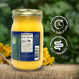 Spring Sunrise Organic Grass Fed Cultured Ghee Butter - USDA Certified Organic Clarified Butter - Paleo, Keto Friendly, Non-GMO, Gluten, & Lactose Free Cooking Oil - Sustainably Sourced (16oz Jar)