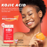 Pure Kojic Acid Skin Brightening Soap for Face, Reduce Dark Spots & Acne Scars, Skin Glowing, Moisturizing, Cleansing, Uneven Skin Tone with Tea Tree, Coconut Oil, Vegan, Paraben-Free 2.82 oz (2 Bars)