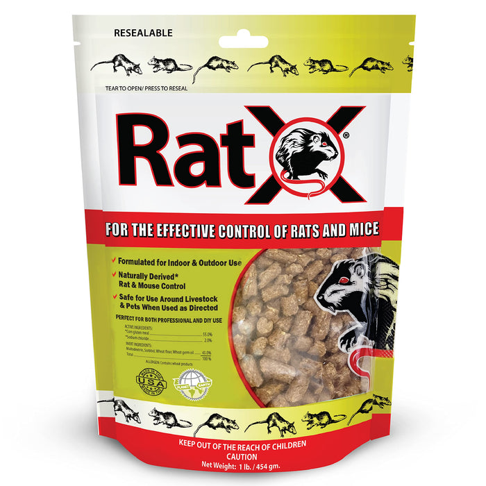 EcoClear Products 620101, RatX All-Natural Humane Rat and Mouse Rodenticide Pellets, 1 lb. Bag