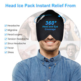 ComfiTECH Migraine Ice Head Wrap, Headache Relief Hat for Migraine Cap for Tension Puffy Eyes Migraine Relief Cap for Sinus Headache and Stress Relief Cold Compress (Large Pack of 2) Black