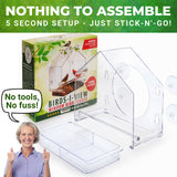 Nature Anywhere Transparent Acrylic Window Bird Feeder - Enhanced Suction Grip, Bird Watching for Cats, Easy-to-Clean, Outdoor Birdhouse - Perfect for Garden, Yard, & Elderly Viewing