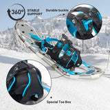 G2 21 Inches Blue Light Weight Snowshoes for Women Men Youth, Set with Trekking Poles, Tote Bag, Special EVA Padded Ratchet Binding, Heel Lift, Toe Box