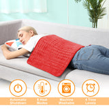 VIBOOS Heating Electric Pad for Back, Shoulders, Abdomen, Waist, Legs, Arms, Electric Heating Pad with Heat Settings, Timer, Heat Pad with Auto Shut Off, Red (17''×33'')