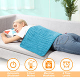 Heating Electric Pad for Back, Shoulders, Abdomen, Waist, Legs, Arms, Electric Heating Pad with Heat Settings, Timer, Heat Pad with Auto Shut Off, Blue (17''×33'')