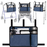 supregear Accessories Bag for Walker, Wheelchair, Rollator for Seniors, w/Cup Holder-Folding Walker Basket Large Capacity Waterproof Walker Caddy Pouch (Black)