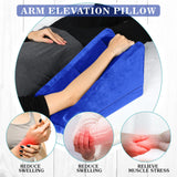 Buryeah Arm Pillow Arm Elevation Pillow with 2 Ice Pockets, Soft Ergonomic Support Pillow for Elbow Arm Rest Wedge Pillow Broken Arm Gifts with High Density Foam for Recovery Sleeping Care (Blue)