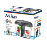 Aqueon Betta Bowl Aquarium Fish Tank Kit, Black, Half Gallon