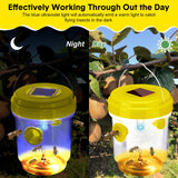 Wasp Trap Solar Powered Bee Trap Reusable Fly Traps Outdoor Hanging Wasp Killer with UV LED Light Flying Insects Bee Killer for Indoor Outdoor Patio Garden Home(Yellow,6 Packs)