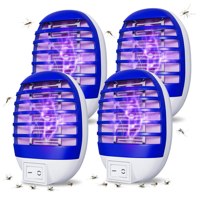 4 Pack Plug in Bug Zapper Indoor Flying Insect Trap, Electronic Mosquito Zapper Gnat Traps with LED Light for Patio, Bedroom, Kitchen, Office