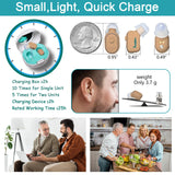Banglijian Hearing Aids Rechargeable for Adults Seniors, Magnetic Contact Charging Box, Mini Sound Amplifier Noise Reduction and Feedback Cancellation (Two Units) (Beige)