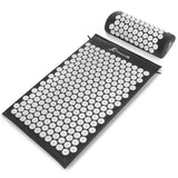 ProsourceFit Acupressure Mat and Pillow Set for Back/Neck Pain Relief and Muscle Relaxation, Black Large