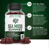 Irish Sea Moss Gummies - 3000MG - Formulated with Irish Sea Moss, Bladderwrack & Burdock Root. Rich in Essential Vitamins & Minerals - Rich in Antioxidants - Advanced Superfood Supplement - 60 Gummies