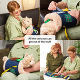Fidget Muff Cat and Blanket for Elderly | Fidget Blanket for Dementia | Dementia Products for Elderly | Gift and Activities for Seniors with Alzheimer’s or Dementia | Sensory Fidget Toys