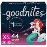 Goodnites Girls' Nighttime Bedwetting Underwear, Size Extra Small (28-43 lbs), 44 Ct (2 Packs of 22), Packaging May Vary