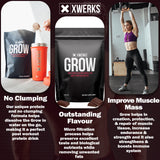 Xwerks Grow: Whey Protein Isolate Powder - Keto-Friendly - Soy & Gluten-Free - Nutrition Muscle Shake - 25g - 30 Servings for Optimum Strength Fitness - Easy-Digesting - Grass-Fed - Chocolate Flavor