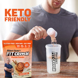 FITCRUNCH Tri-Blend Whey Protein, Keto Friendly, Low Calories, High Protein, Gluten Free, Soy Free (18 Servings, Cinnamon Twist)