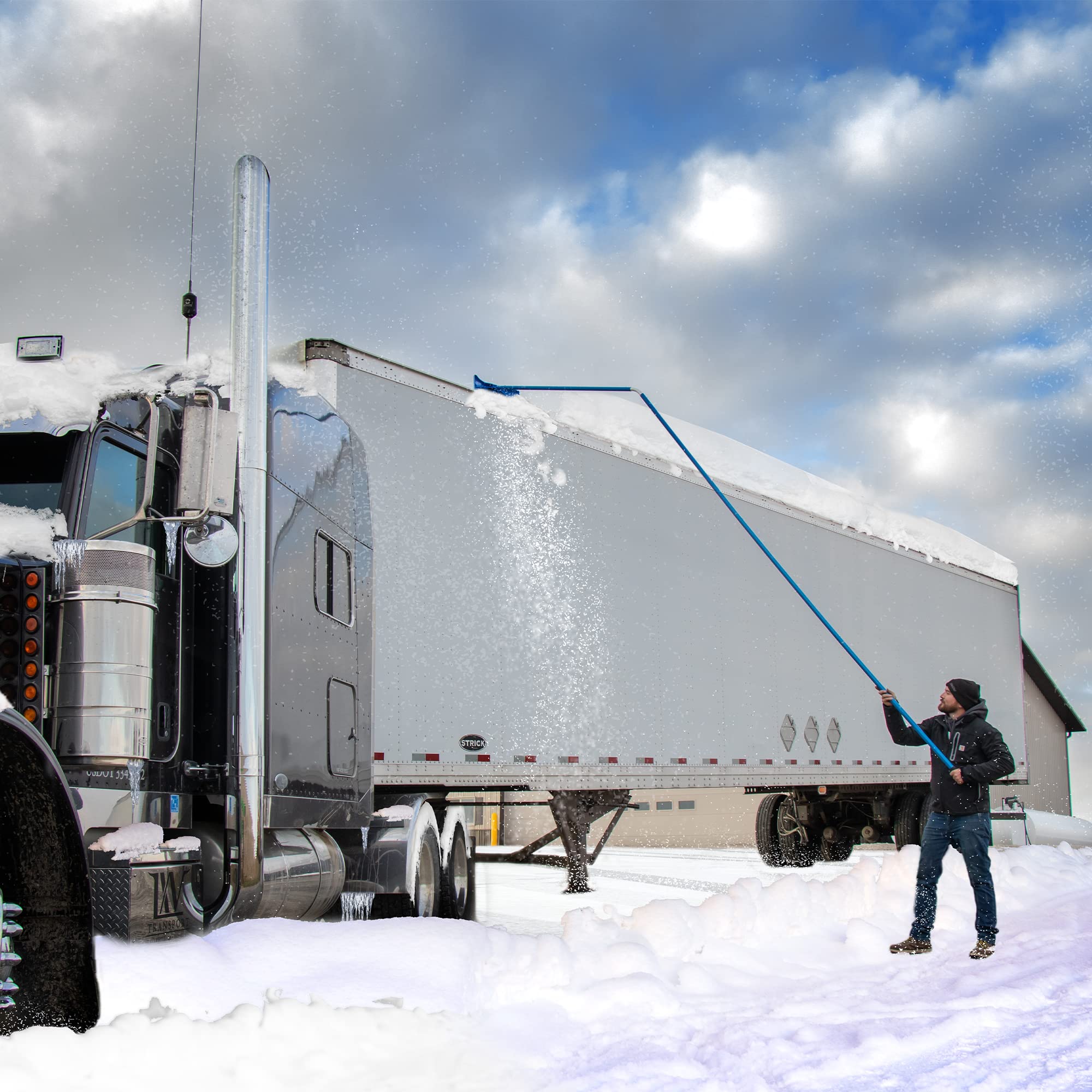 Snow Roof Rake for Flat Roofs by Avalanche! Big Rig Rake 2000 Snow Re