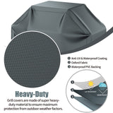 Grill Cover, BBQ Grill Cover, Waterproof, Weather Resistant, Rip-Proof, Anti-UV, Fade Resistant, with Hook-and-Loop and Strap, Gas Grill Cover for Weber,Char Broil,Nexgrill Grills, etc. 58 inch, Gray